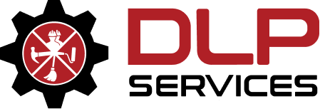 DLP Services logo - full with red and black color